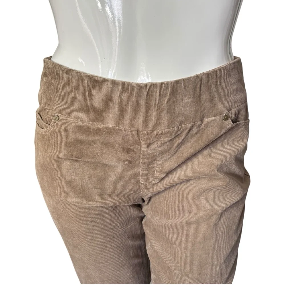 Coldwater Creek Pull-On ShapeMe Stretch Corduroy Pants Taupe Petite, 12P - Picture 3 of 13